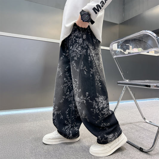 Pantalones Jeans Sueltos Estilo Pu Shuai para Niños - Diseño Trendy y Cómodo - Image 2