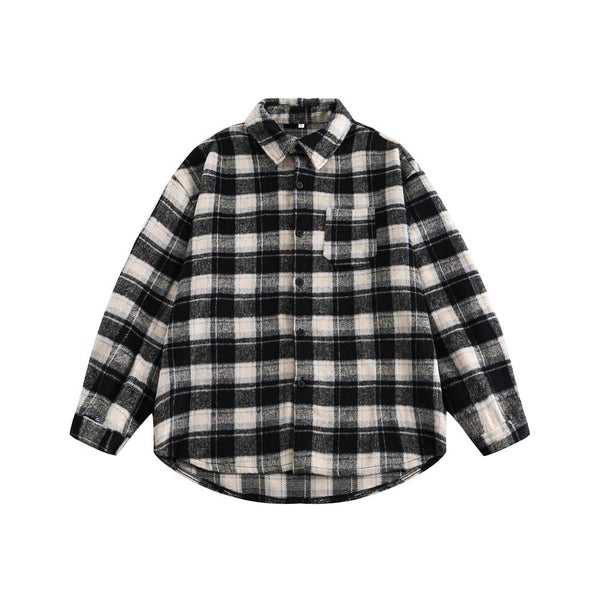 Camisa Abrigo Cuadriculada Gruesa para Parejas