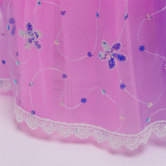 Vestido de Princesa Rapunzel con Mangas Abullonadas en Púrpura - Image 17