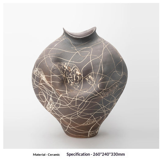 Florero de Cerámica Vintage Wabi-Sabi con Diseño Artesanal Texturizado - Image 30