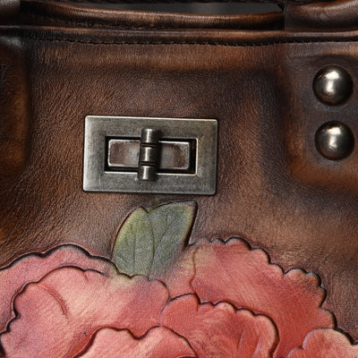 Mochila Retro de Cuero Genuino para Mujer - Diseño Vintage Crema - Image 12