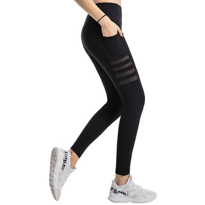 Pantalones de yoga con malla y rayas - Image 16