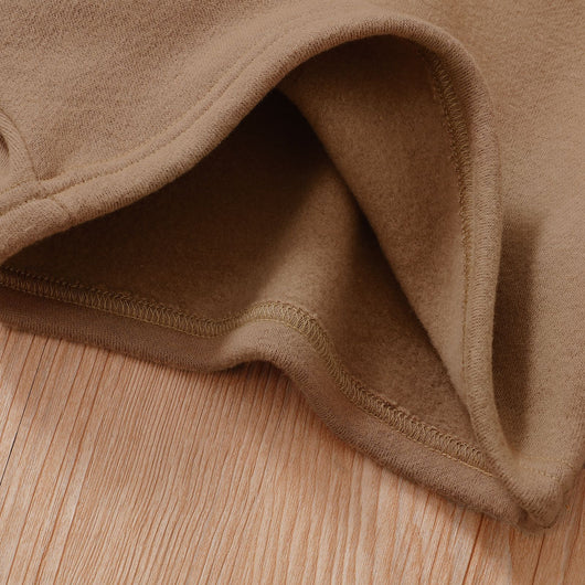 Conjunto Otoñal: Sudadera con Capucha de Manga Larga + Falda Corta Color Sólido - Image 10