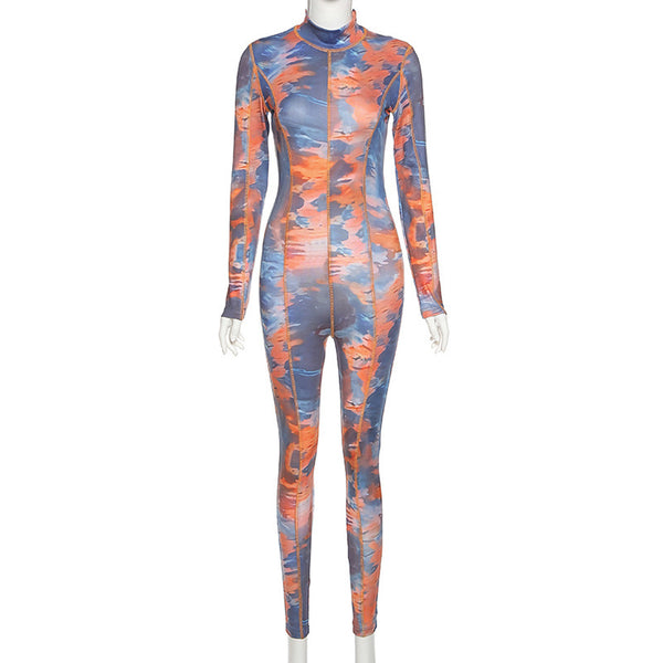 Jumpsuit Deportivo Estampado Manga Larga Ajustado - Image 6