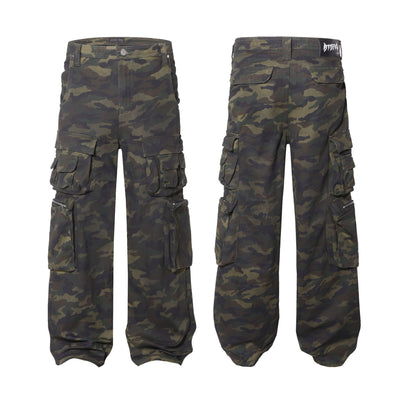 Pantalón de Trabajo Camuflaje Americana Cintura Alta Pierna Ancha - Image 5