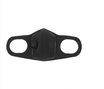 Black breathable face mask with an exhalation valve and ear loops, designed for autumn and winter fashion. - Image 8