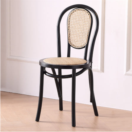 Sillas de Comedor Vintage Francesas de Madera Maciza con Tejido de Ratán - Image 9