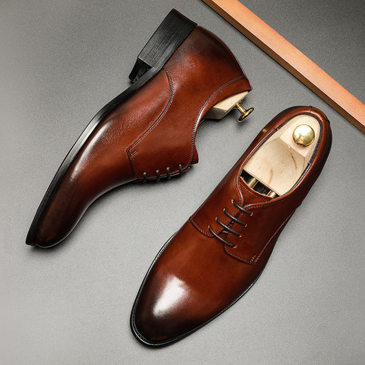 Zapatos de Cuero para Hombre con Aumento de Altura y Punta Suave - Image 2
