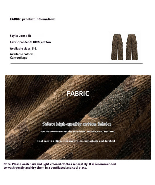 Pantalones Cargo Camuflaje Mujer Pierna Ancha Verano Convertibles - Image 7