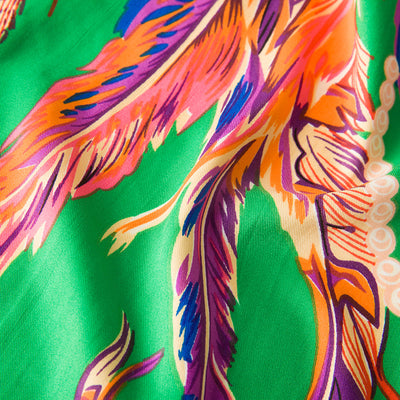 Pañuelo de Seda Sintética con Diseño de Plumas Indígenas para Mujer - Image 30