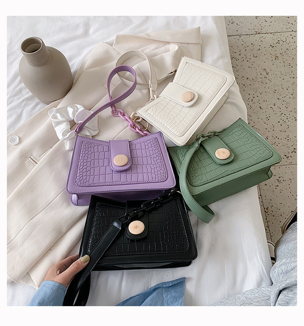 Bolsa Bandolera Vintage con Patrón de Piedra