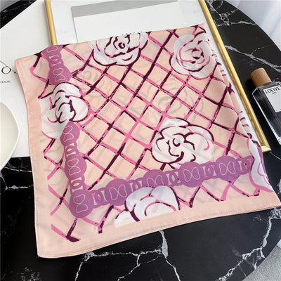 Pañuelo de Seda Estampado con Rayas - Versátil y Combinable - Image 25