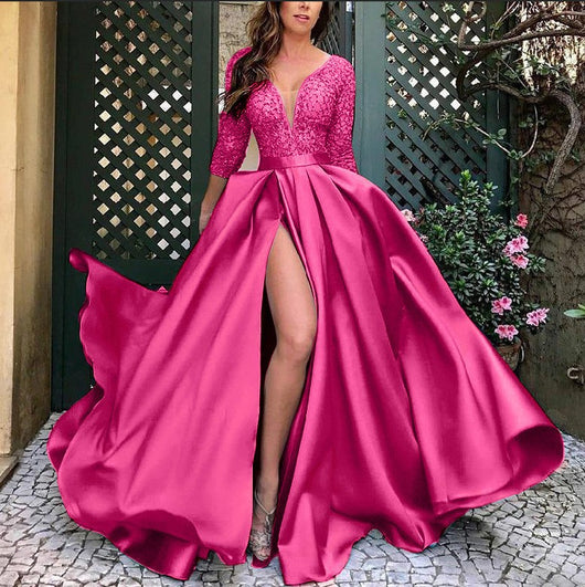 Vestido Largo Elegante con Estampado Brillante - Image 6