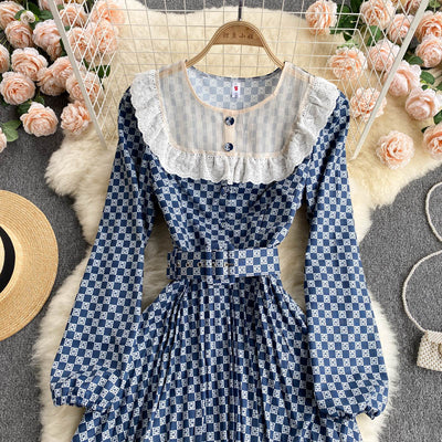 Vestido Falda Escocesa Ajustada Estilo Palacio con Mangas Abullonadas - Image 4