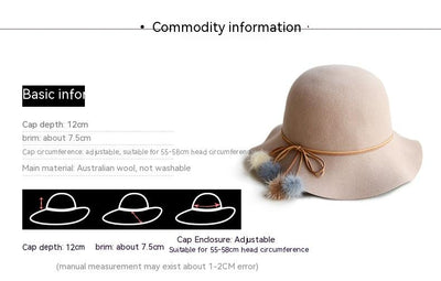 Gorro Lana Pescador Coreano con Pomón de Piel - Sombrero Cuenca Elegante para Mujer - Image 6