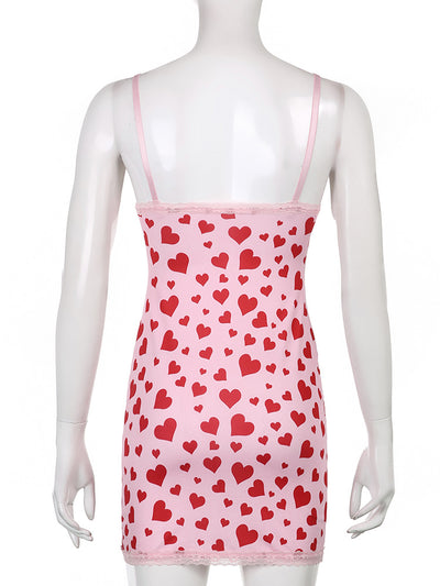 Vestido Suspenso con Estampado de Corazón Durazno Rejuvenecedor - Image 21