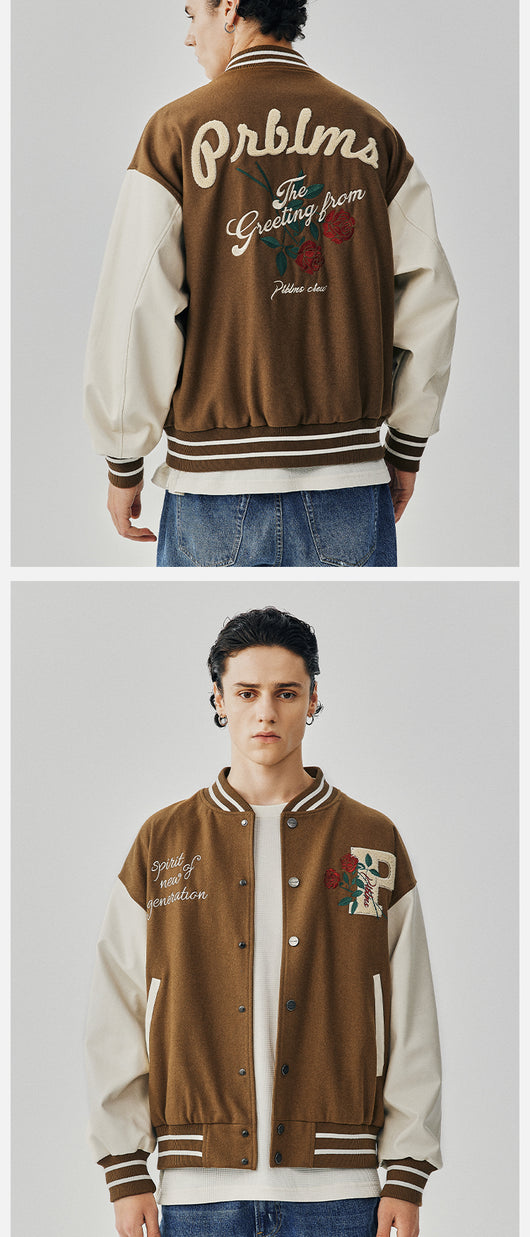 Chaqueta Deportiva Bordada con Rosas - Estilo Urbano Oversized - Image 13