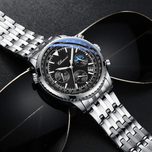 Reloj de Cuarzo para Hombre con Esfera de Tabla, Luminoso e Impermeable