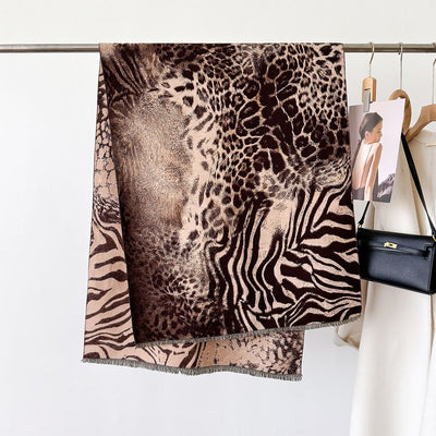 Bufanda Gruesa de Invierno con Diseño Jacquard Tipo Cashmere - Image 37