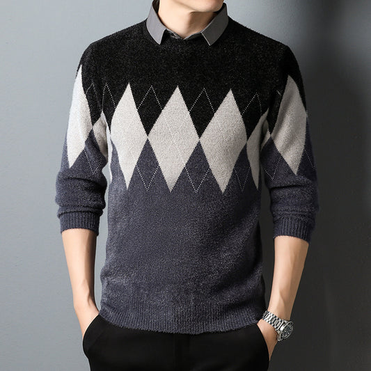 Camisa Térmica Hombre con Efecto Dos Piezas y Imitación Visón
