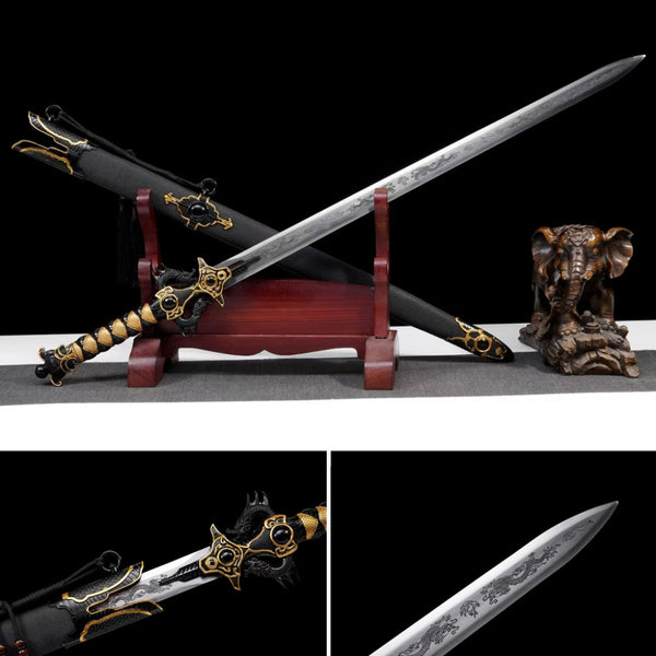 Espada de Batalla en Acero Manganeso Alto - Réplica sin Filo para Cine y Decoración