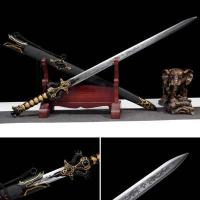 Espada de Batalla en Acero Manganeso Alto - Réplica sin Filo para Cine y Decoración