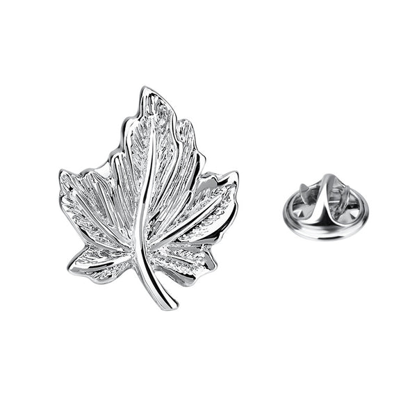 Broche de Plata con Hoja - Alfiler de Cuello Elegante
