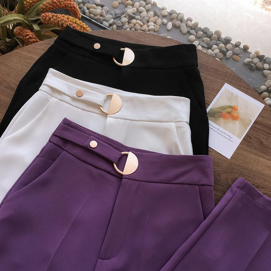 Pantalón de Vestir Cintura Alta Holgado Cropped - Corte Moderno y Cómodo - Image 11