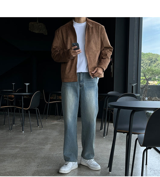 Chaqueta Café con Cuello de Pie - Image 19