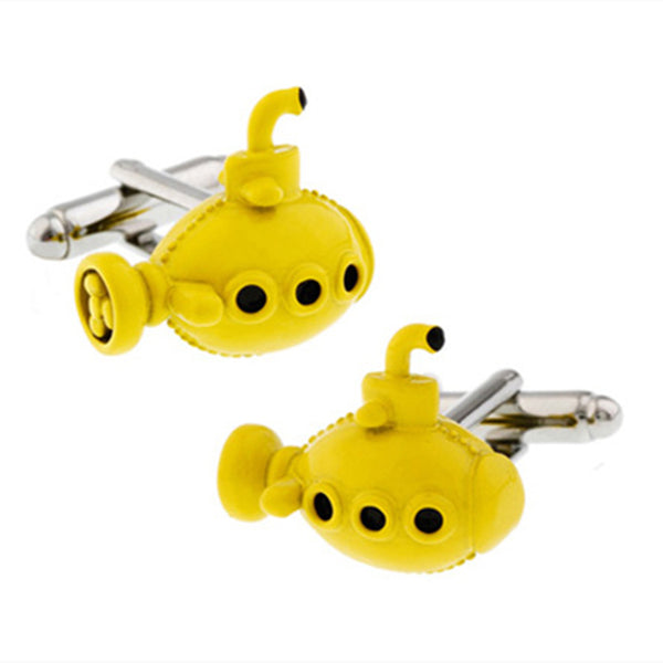 Gemelos Submarino Amarillo Cobre - Joyería Elegante para Hombre