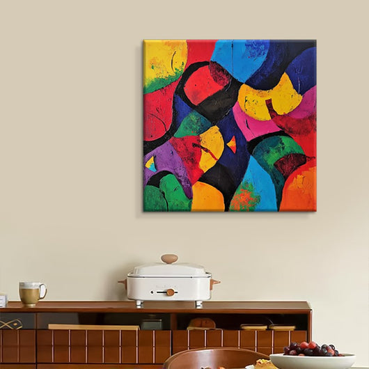 Cuadro Abstracto Moderno Óleo Sobre Lienzo Colorido Sin Marco para Decoración del Hogar - Image 15