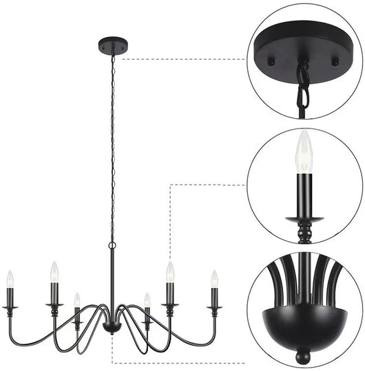 Lámpara de Araña Minimalista de Hierro Forjado Lujo Americano - Image 15