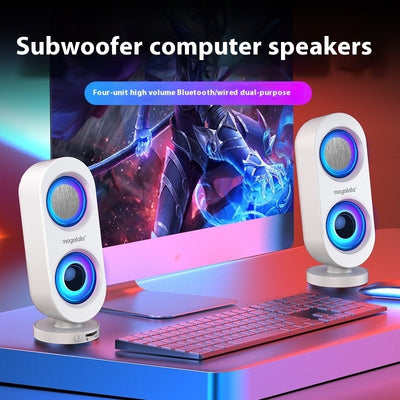 Parlante Subwoofer de Escritorio con Bluetooth y USB Dual