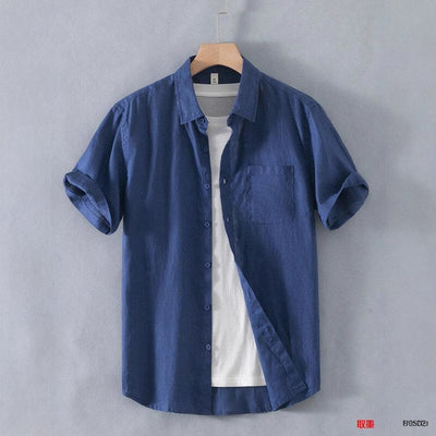 Camisa de Lino Suelta Manga Corta - Comodidad Casual - Image 3