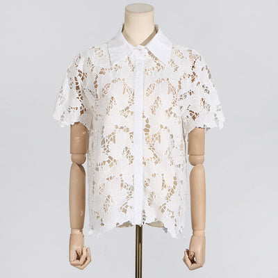 Conjunto de Dos Piezas: Blusa Tipo Solapa y Shorts Casuales para Mujer - Image 8