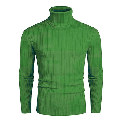 Suéter de Cuello Alto con Rayas para Hombre - Otoño e Invierno - Image 4