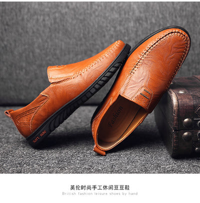 Zapatos de Cuero Casual Estilo Coreano para Hombre - Image 14