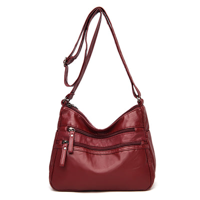 Bolso Bandolera de Cuero Genuino Lavado - Diseño Minimalista Versátil - Image 6