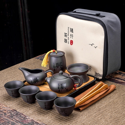 Juego de Té Portátil Zisha: Una Tetera y Cuatro Tazas - Image 7