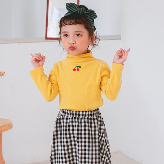 Leggings Infantiles con Cuello Alto y Bordado de Cerezas - Image 10