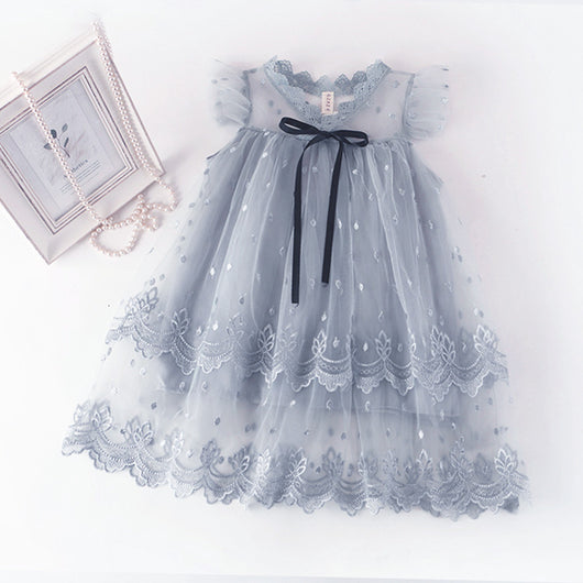 Vestido Infantil Princesa Verano con Bordado y Malla Delicada - Image 39
