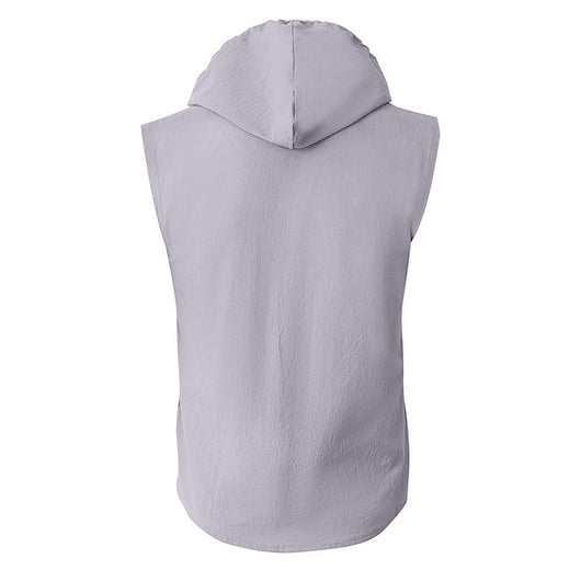Camisa sin Mangas de Lino con Capucha para Hombre - Image 23