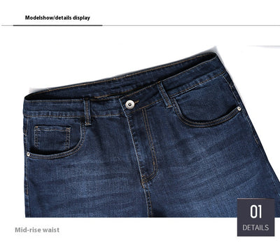 Jeans Rectos Elásticos para Hombre - Primavera Otoño Fit Cómodo - Image 27
