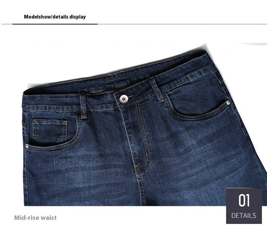 Jeans Rectos Elásticos para Hombre - Primavera Otoño Fit Cómodo - Image 27