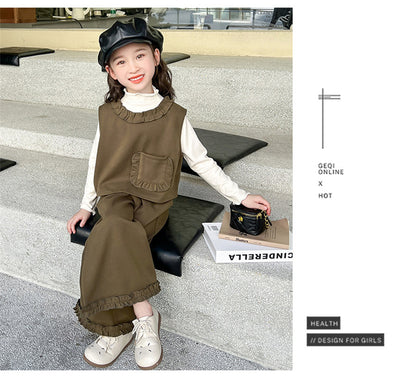 Conjunto de Tres Piezas: Chaleco Stringy Selvedge Fashionable para Niñas - Image 19