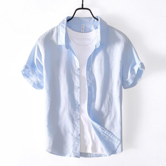 Camisa Casual de Algodón y Lino para Hombre - Image 10
