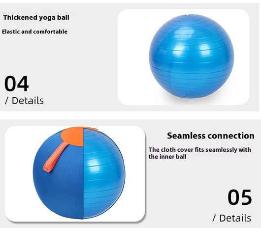 Blue and orange pet training ball with a fabric handle, designed for dogs like Shiba Inu and Corgi. - Image 9