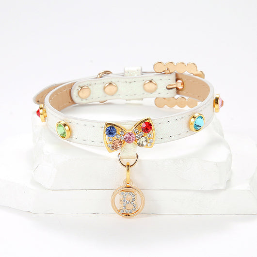 Collar para Gato con Moño de Diamantes y Aleación Elegante