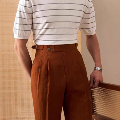 Pantalón de Vestir Italiano con Pinzas Dobles y Hebilla Paris para Hombre - Image 3