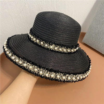 Sombrero Pescador con Alas Amplias y Detalles de Perlas Franjadas - Image 4